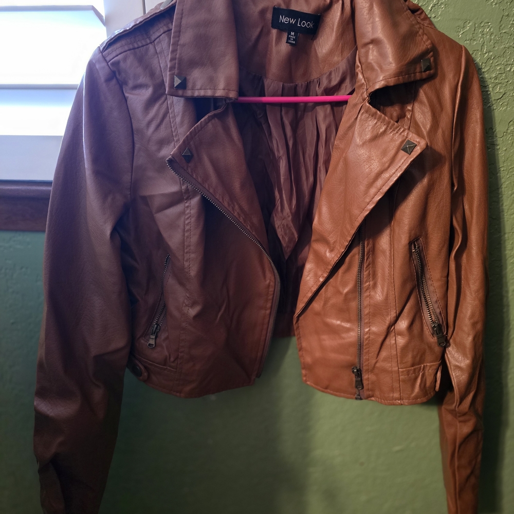 New Look Women's Tan Leather Jacket